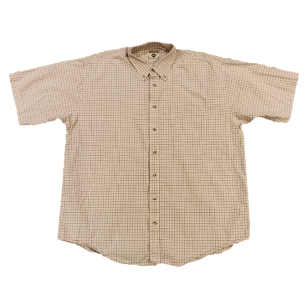 3/$20 Resistol Cream & Purple Plaid Western Button-Up Shirt